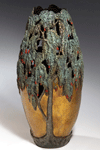 Graceful One, a bronze vessel by Carol Alleman featuring the bottlebrush tree