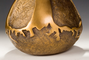 Finding Courage, a bronze vessel by Carol Alleman