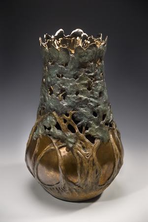Nourished, a bronze vessel by Carol Alleman